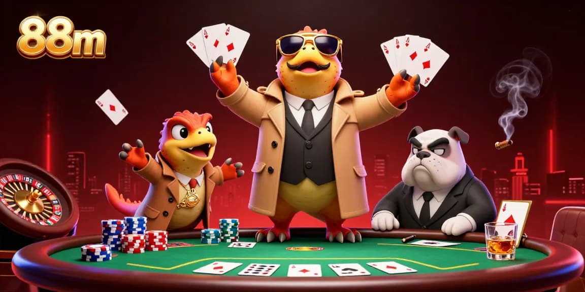 Bet on your luck at 88m with animated raptors entering a VIP casino lounge