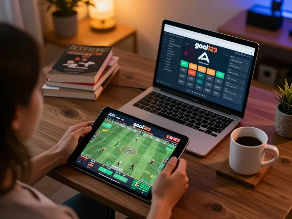 Engaging in online sports betting on goal123 while enjoying a cozy home setup.