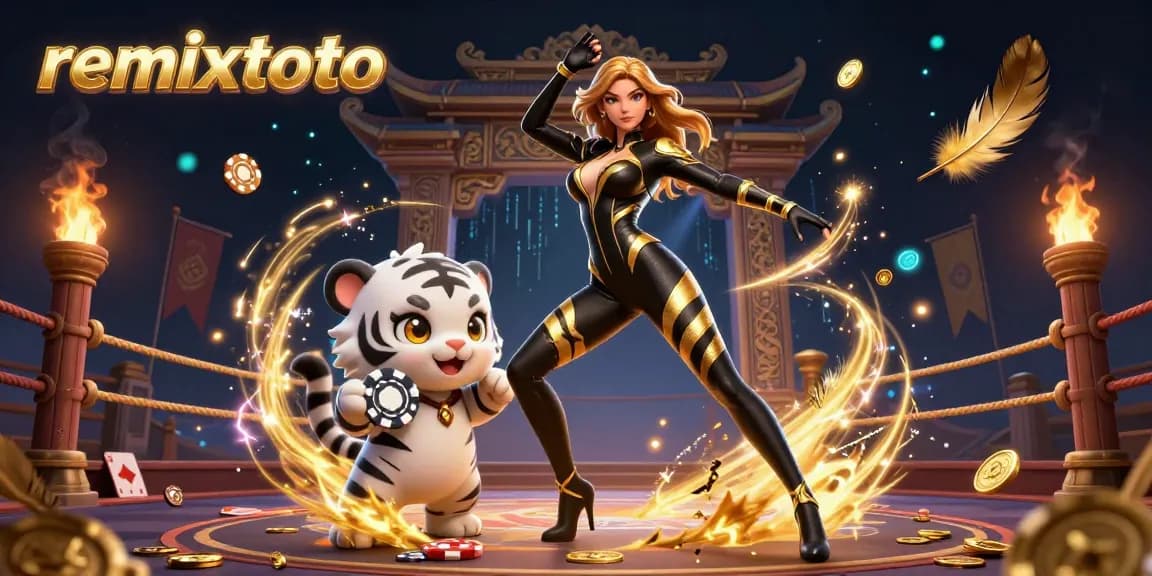 Experience thrilling gaming with remixtoto in an electrifying illustration of online gambling adventure.
