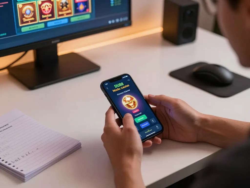 Engaging with the DU88 mobile app for exciting online casino gaming from a stylish setup.