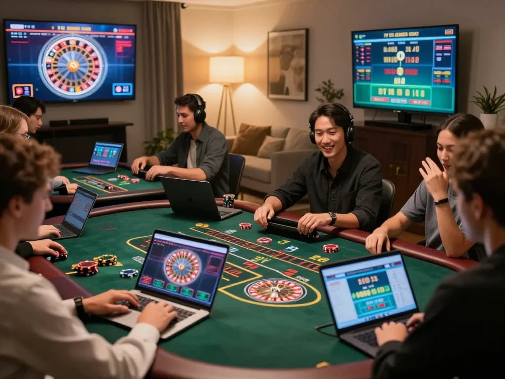 Players enjoying live dealer games at home using https://webnk88.net/ casino app on their devices.