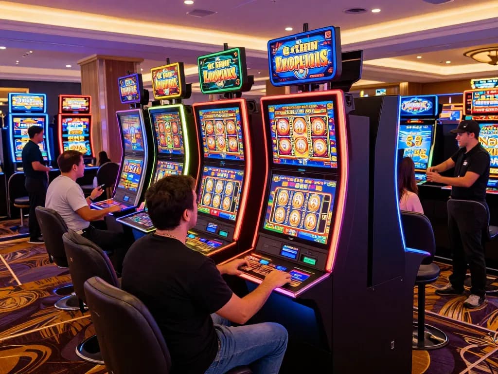 Experience thrilling gameplay at trang chủ shbet with vibrant slot machines and excited players