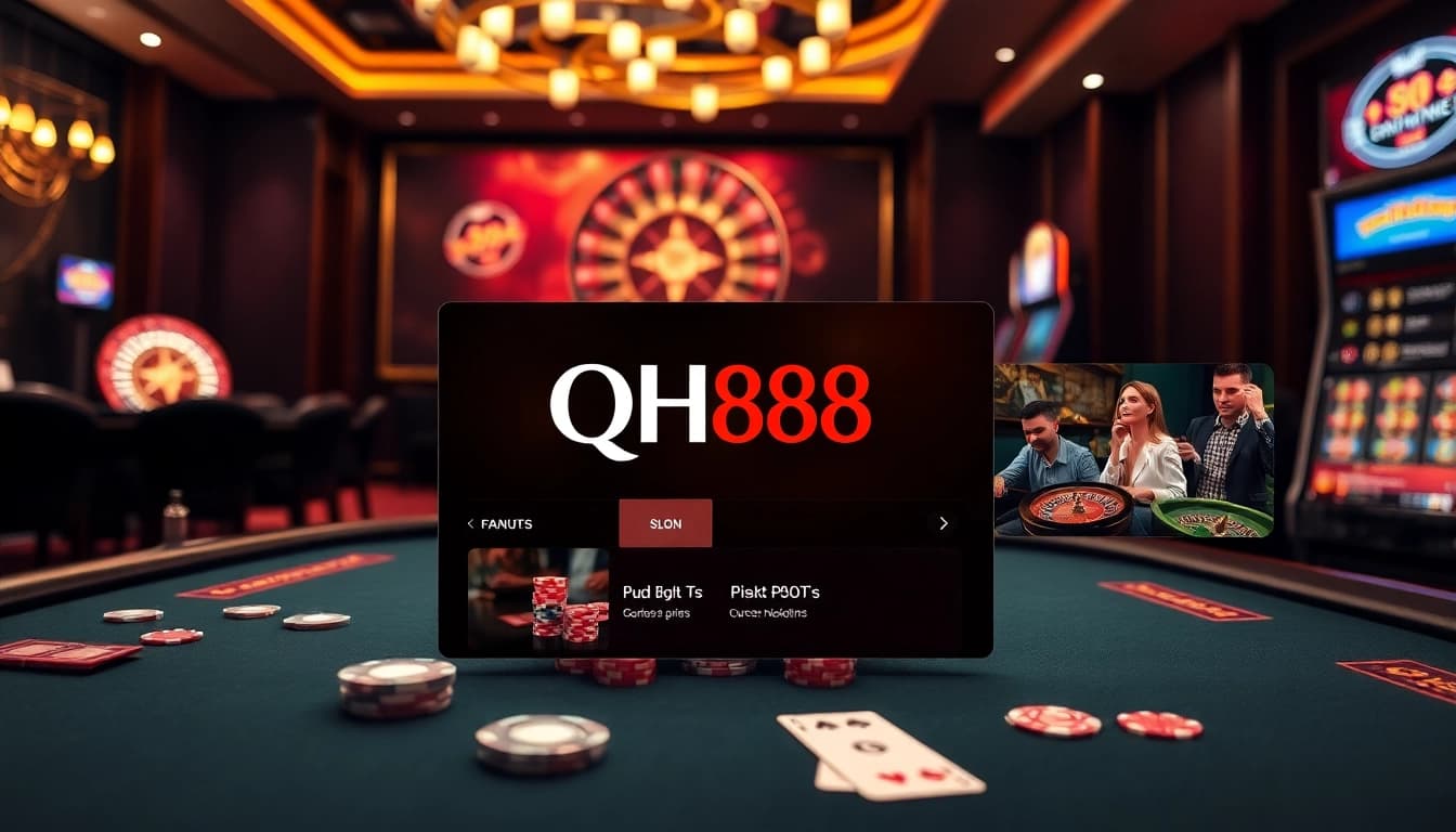 Engaged players enjoying the thrill of betting at QH88's luxurious casino.