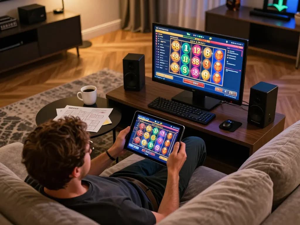 Engaging in open 88 online gaming from a cozy home setup with a spinning slot interface