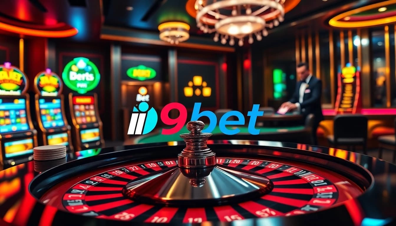 Experience the dynamic excitement of i9bet with vibrant casino visuals featuring roulette, poker, and more.