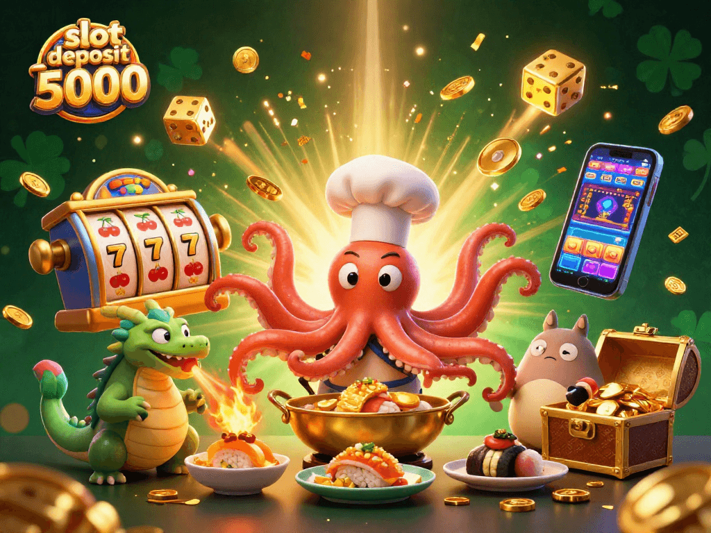 Spin for big wins with slot deposit 5000 in an exciting 3D gambling scene