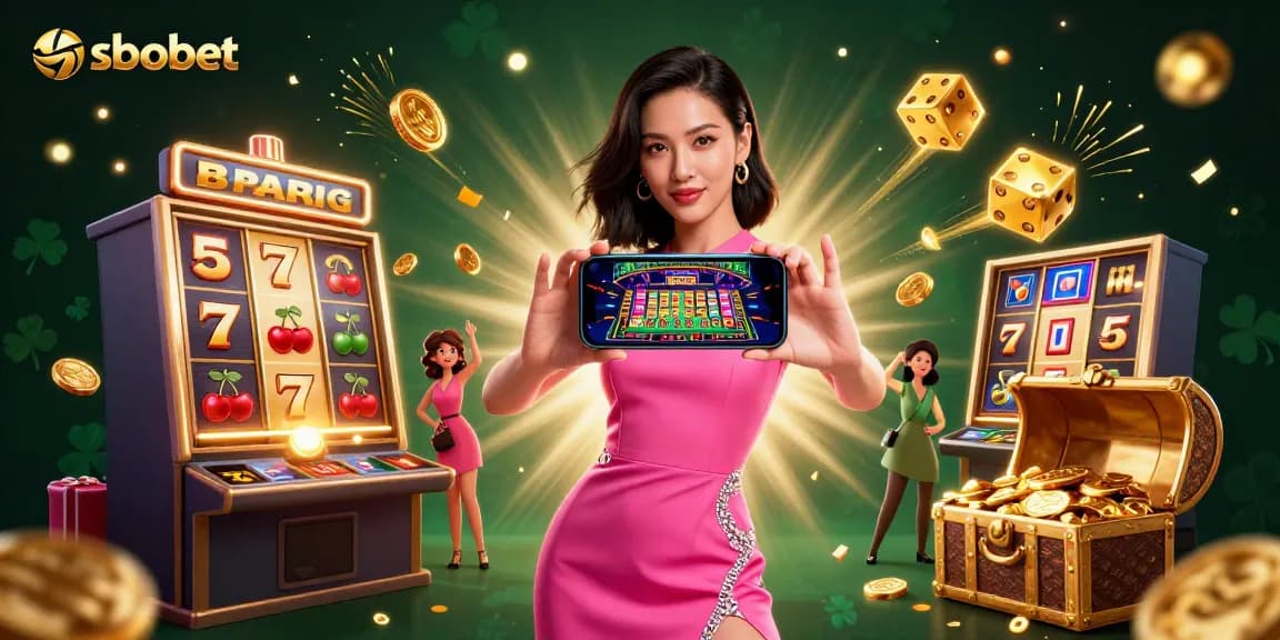 Experience sbobet's excitement with a vibrant digital illustration of an Asian woman engaging in live casino games.