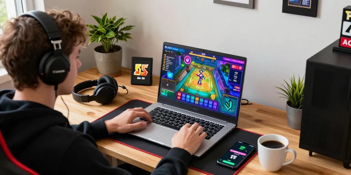 Engaged player exploring credit card casinos UK in a cozy home office