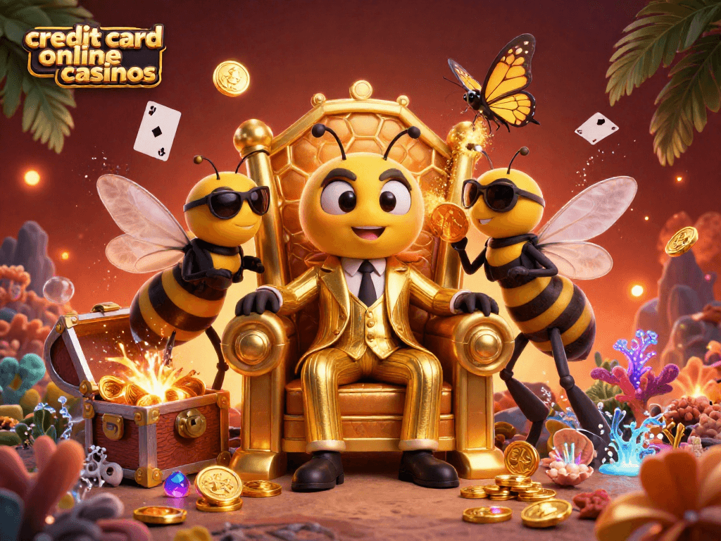 Experience thrilling gameplay at credit card online casinos with vibrant 3D cartoon characters in an exciting casino setting.