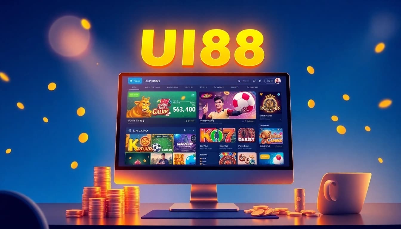 UU88 online betting interface featuring slots, sports, and live casino in a vibrant, engaging atmosphere.