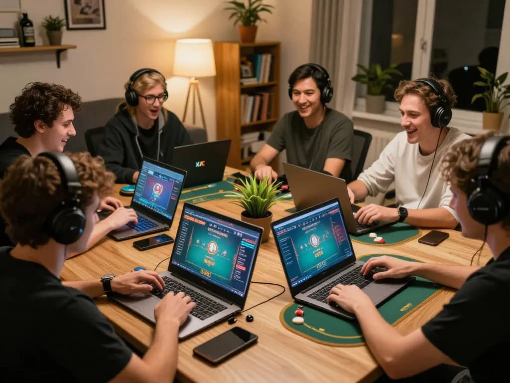 Engaged players competing at KJC online gambling event, showcasing competitive spirit and strategic gameplay