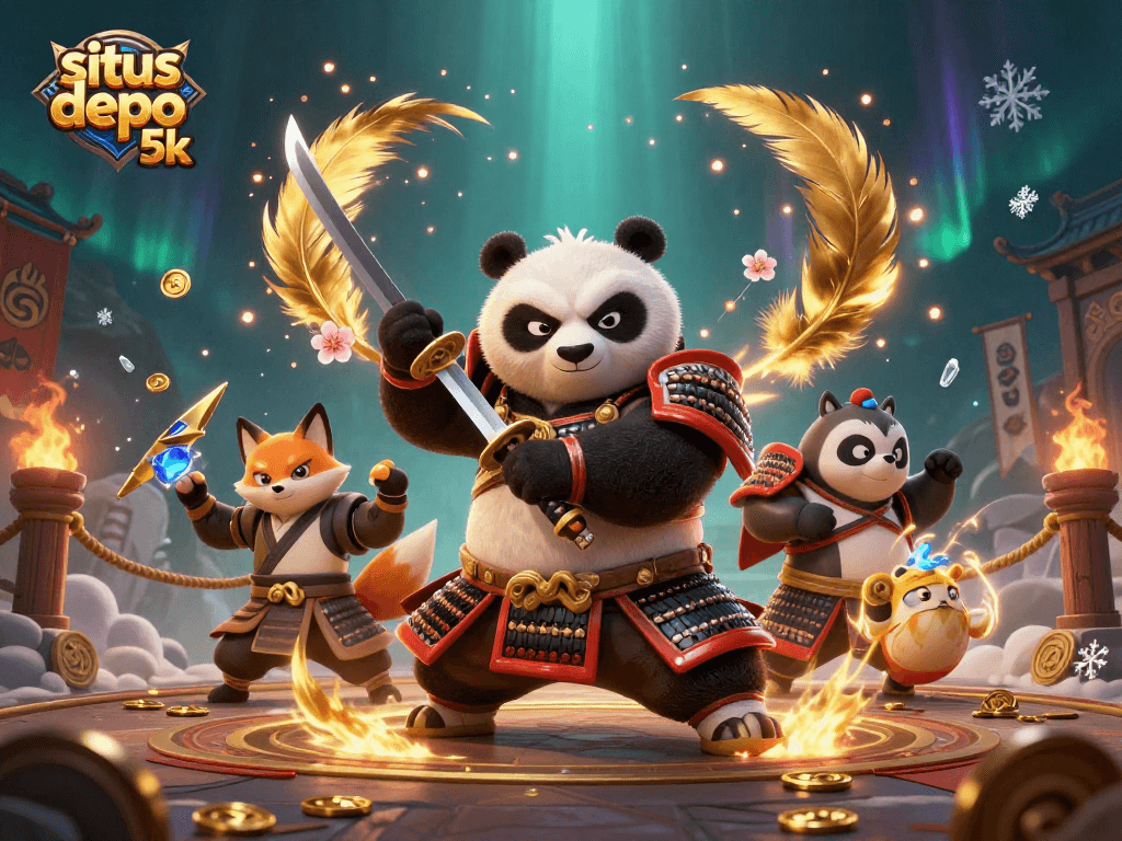 Spin the reels at situs depo 5k with a samurai panda and ninja fox, winning big!