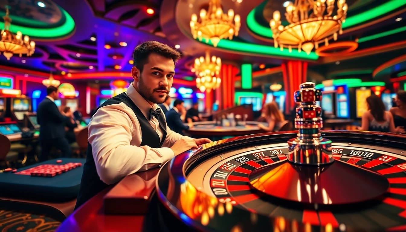 Menggunakan Agen SBOBET untuk bermain di meja kasino roulette yang meriah.