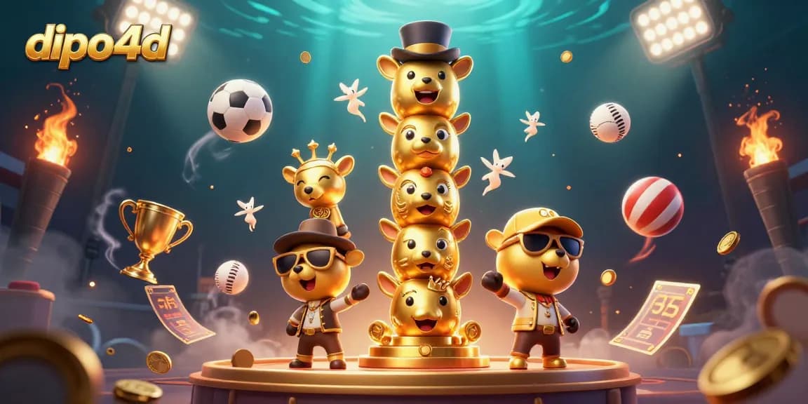 Menangkan dipo4d dengan slot reels dan elemen kasino lainnya dalam ilustrasi penuh warna.