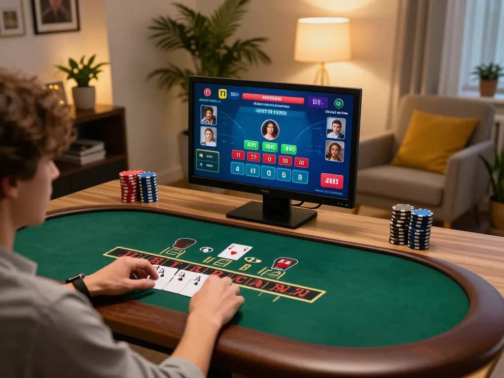 Player engaging in live blackjack on okking nhà cái mobile app with vibrant screen interface.
