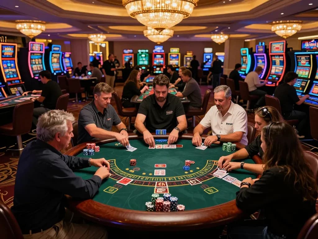 Engaging gameplay at bdtk66.one's vibrant blackjack table, showcasing player actions and casino atmosphere