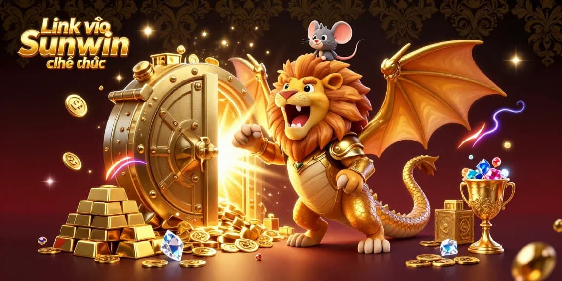 Engage with the thrilling world of Link vào Sunwin chính thức featuring treasure, gold, and vibrant casino elements.