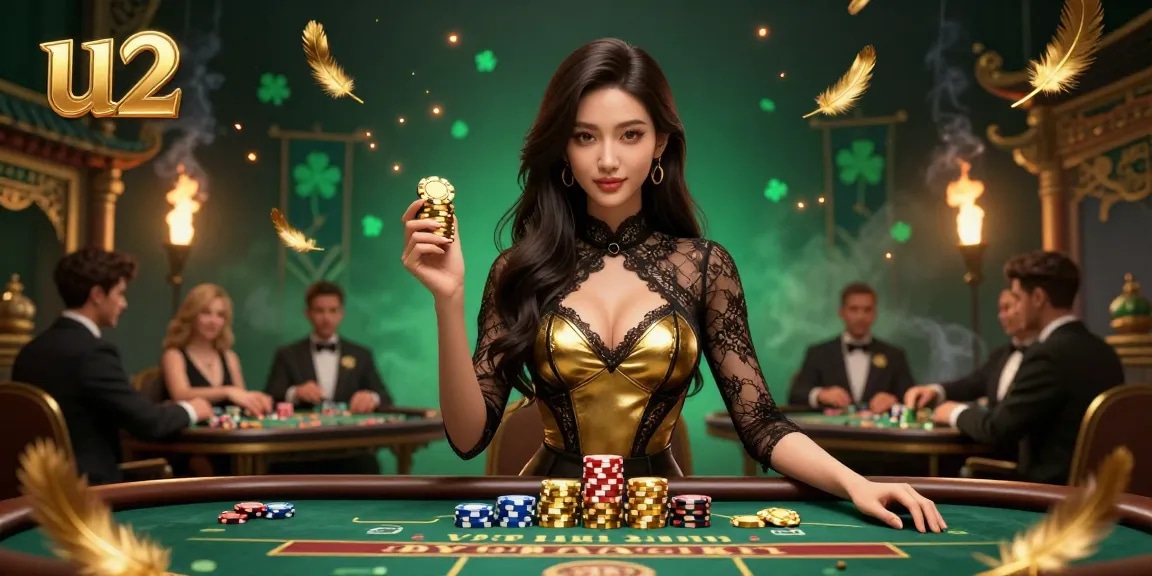 Enjoy thrilling high-stakes baccarat at U2 casino featuring glamorous characters and luxurious game elements.