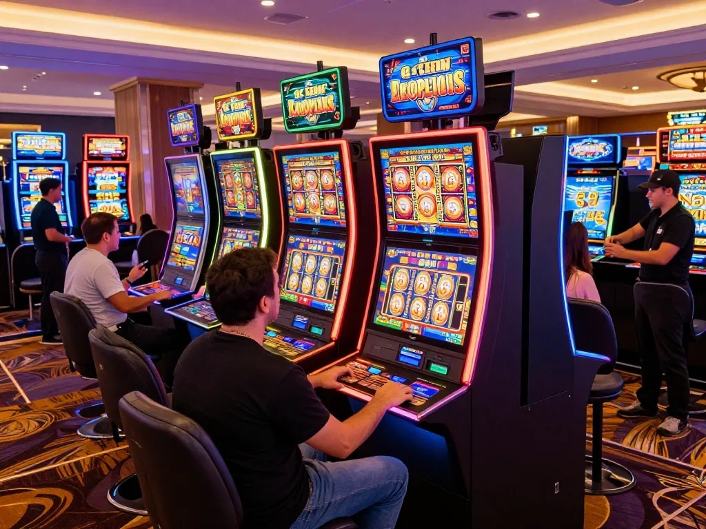 Experience thrilling gameplay at trang chủ shbet with vibrant slot machines and excited players