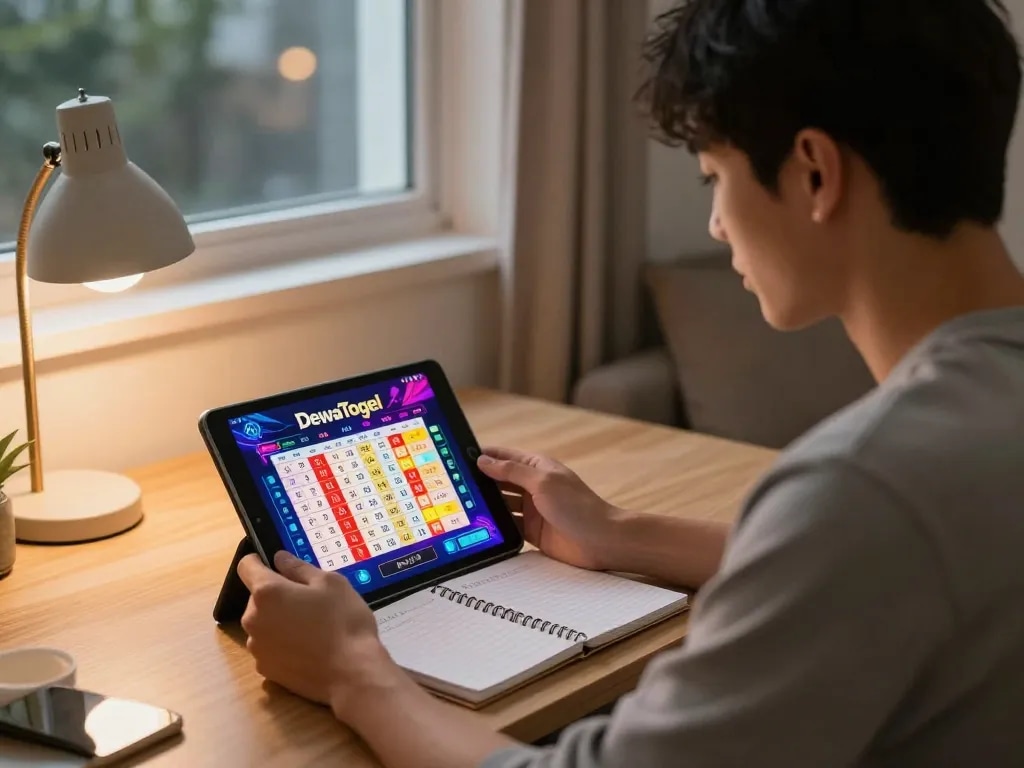 Dewatogel Link Alternatif Login Terbaru available as a player engages with the online betting interface on a tablet during strategic gameplay.
