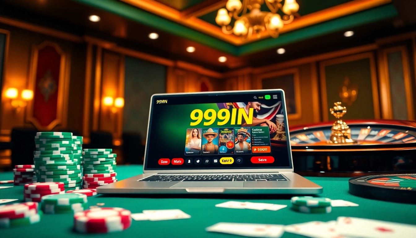 Experience exhilarating online gaming at https://99win1.us.com/ with poker chips and a roulette wheel.
