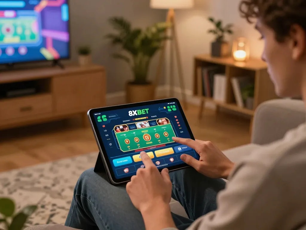 Experience the thrill of online gaming with 8xbet in a cozy home environment