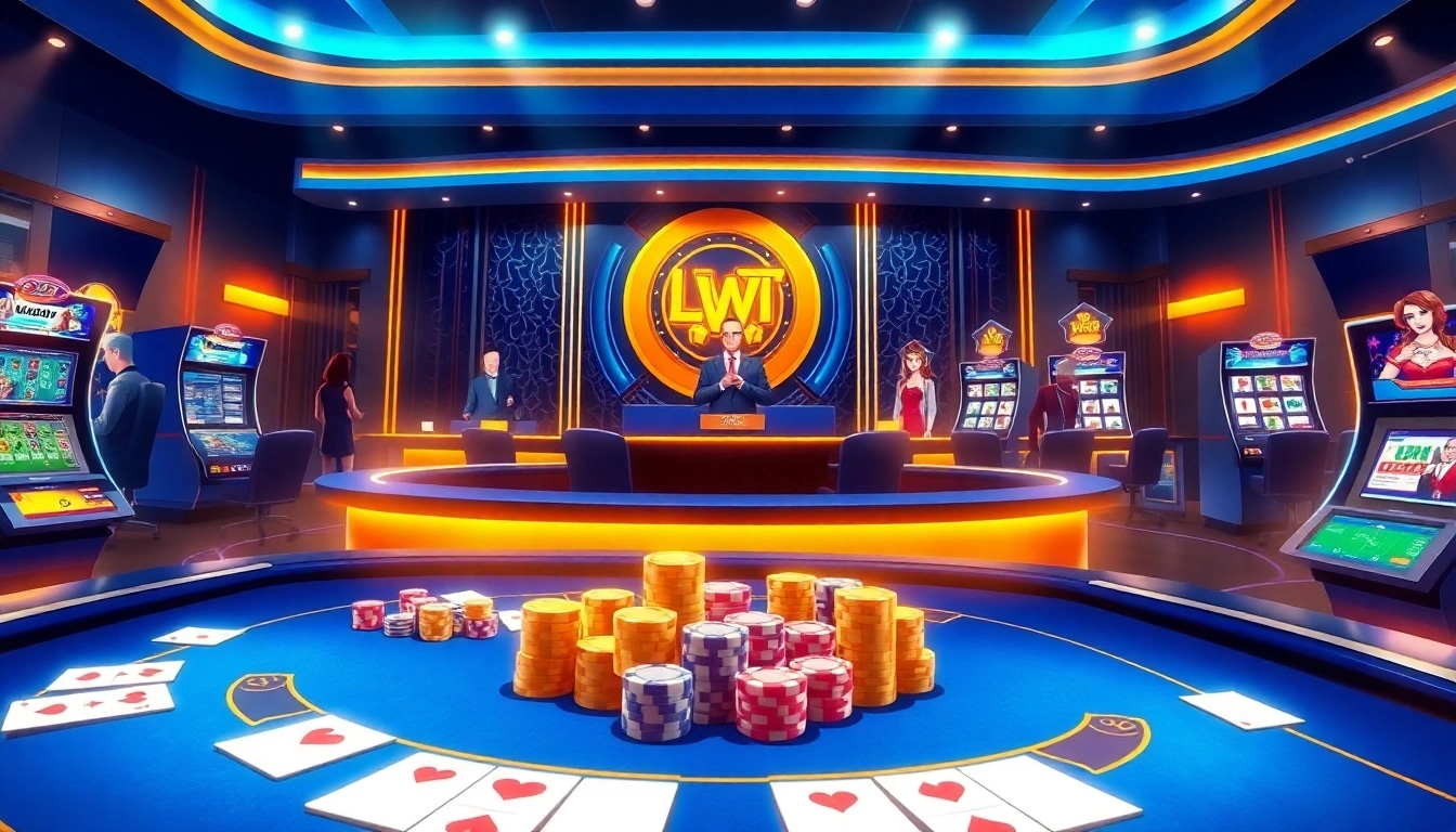 NA777 players engaging in exhilarating online gambling with professional dealers and vibrant game tables.