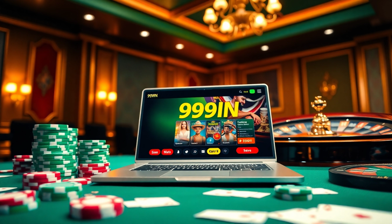 Experience exhilarating online gaming at https://99win1.us.com/ with poker chips and a roulette wheel.