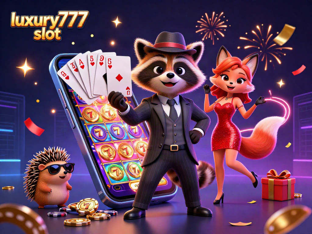 Slot luxury777 menghadirkan suasana meriah dengan karakter kasino yang menarik.