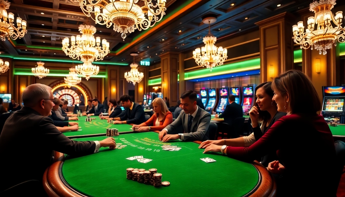 Experience thrilling gaming action at https://tr88.tech/ with elegant poker tables and vibrant casino atmosphere.