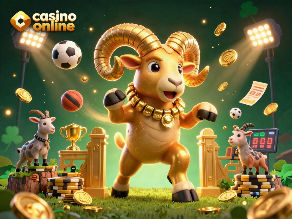 Engage in casino online excitement with sports betting elements in a dynamic 3D scene.