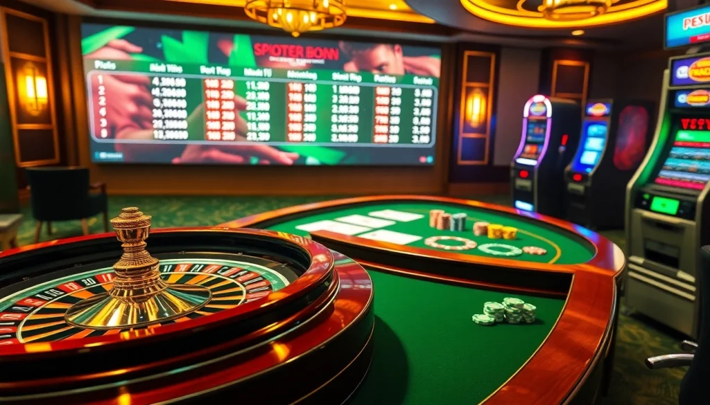 Kèo bóng đá odds displayed in a sophisticated casino setting with poker cards and chips.
