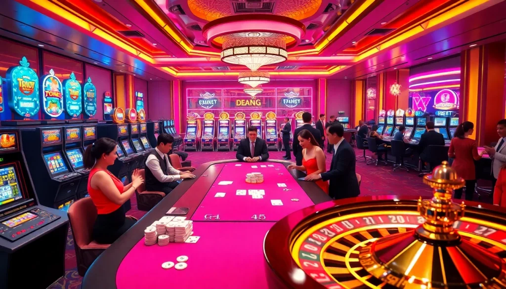 Exciting games at Cổng Game DEBET with players engaging in thrilling betting actions.