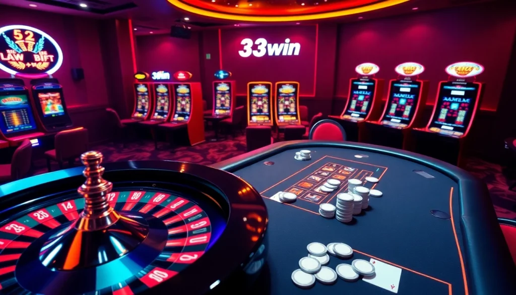 Experience the thrill of winning at 33win with stylish casino elements and gaming interfaces.