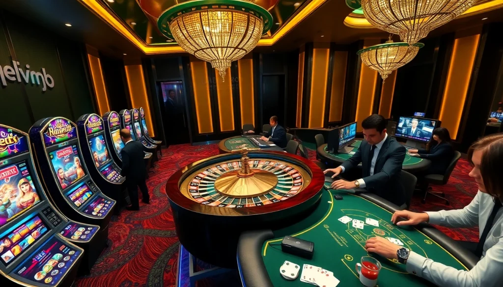 Players engage at a casino table, experiencing thrilling games at https://lv88.ltd/ with immersive 4K technology.