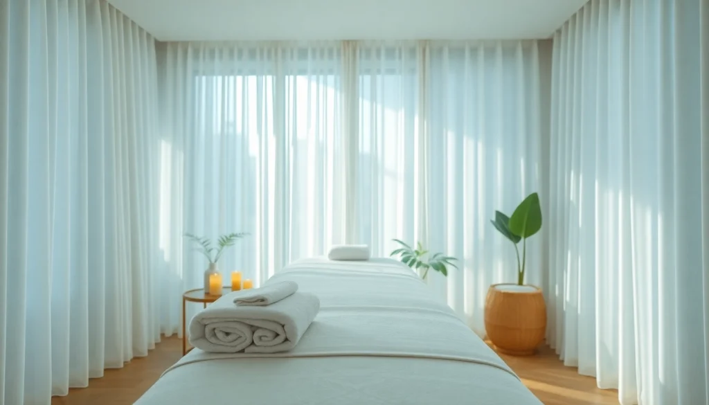 Inviting scene of a professional massage space representing 수원출장마사지 with calming decor and natural light.