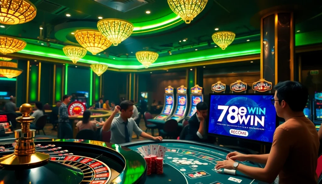 Experience the excitement of 78WIN with vibrant gaming at a luxury casino.