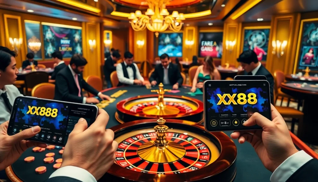 Experience thrilling gameplay with https://xx88.vin/ in a luxurious casino setting.
