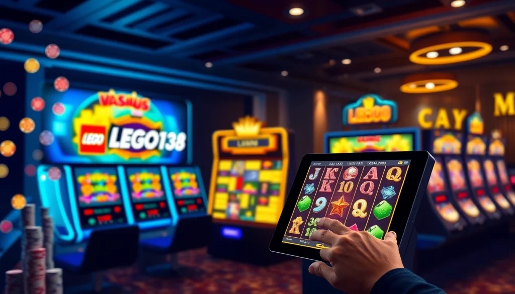 Experience the excitement of LEGO138's online casino with vibrant slot machines and big wins.