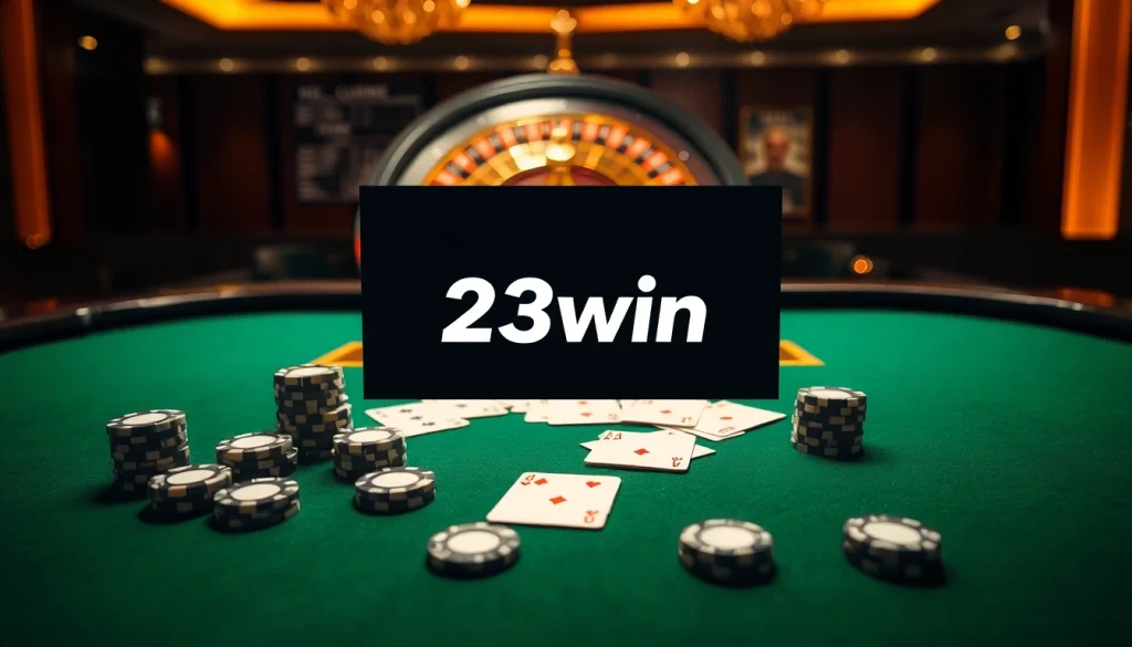 Experience the thrill of 23win with captivating casino games at a luxurious gaming table.