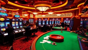 Experience the thrills of RTP Slot Live with luxurious slot machines and vibrant casino ambiance.