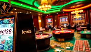 Experienced gamblers winning big on lego138 slot machines in a luxurious casino setting.