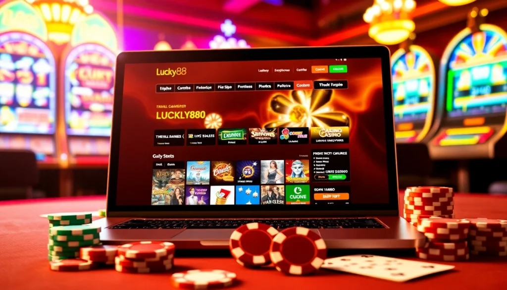 Experience high-stakes excitement at LUCKY88 with vibrant casino games and betting options.