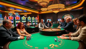Players enjoying the thrilling atmosphere at SODO CASINO 66 with poker and slot games.