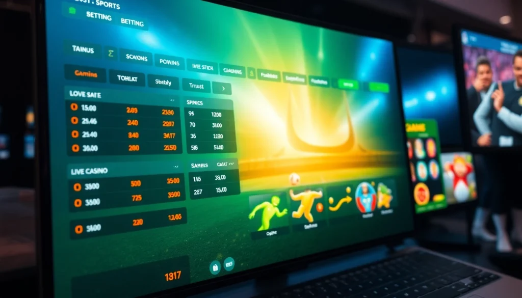 Engaging online betting platform showcasing various games and vibrant interface for 8s users.