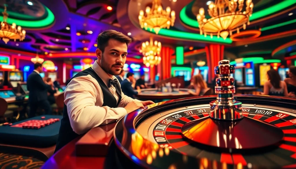 Menggunakan Agen SBOBET untuk bermain di meja kasino roulette yang meriah.