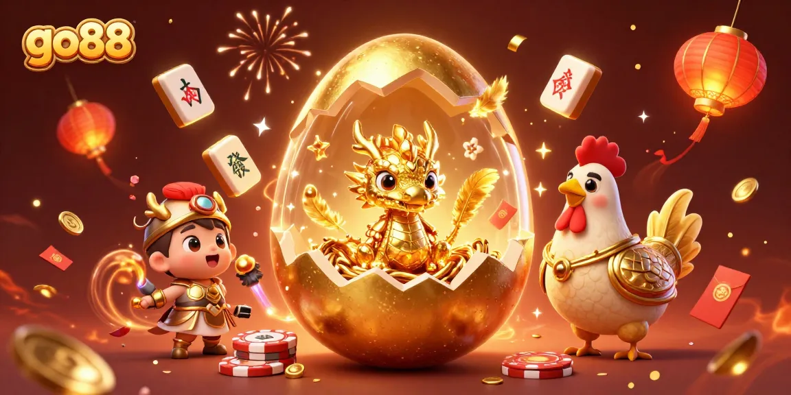 Engage with dynamic go88 gaming experiences amid golden themed casino elements and festive decor.