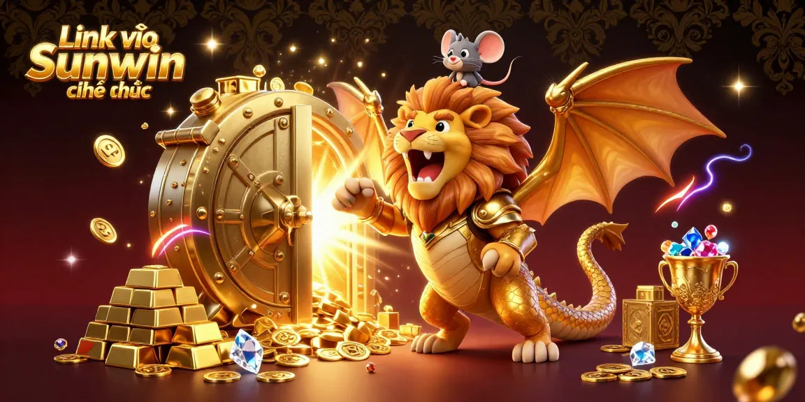 Engage with the thrilling world of Link vào Sunwin chính thức featuring treasure, gold, and vibrant casino elements.